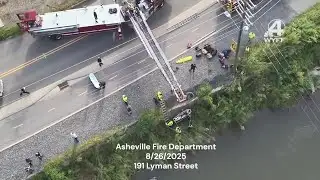 Asheville fire crews perform rescue after car crashes into river