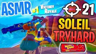 ASMR Gaming 😴 Fortnite Soleil Skin Tryhard Win! Gum Chewing 🎮🎧 Controller Sounds + Whispering 💤