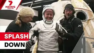 Astronauts splash down safely | 7NEWS