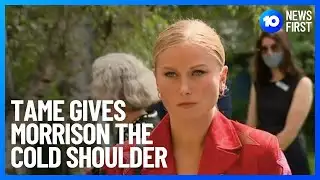 Awkward Encounter Between Grace Tame and Scott Morrison | 10 News First