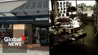 Axe-wielding suspect caught on video breaking into popular Kelowna bookstore