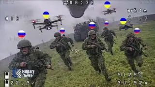 Azov Brigade drones brutally wiped out a group of Russian troops leaving no survivors