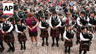 Bagpipers claim world record with AC/DC