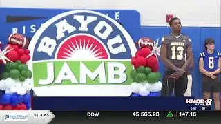 Bayou Jamb players visit Riser Middle School to promote character and community