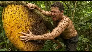 BEE SWARM ATTACK! Extreme Wild Honey Harvest at Dangerous Heights