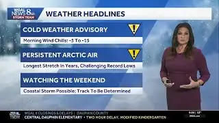 Below-zero wind chills climb to single digits today, watching potential weekend storm in south-ce...
