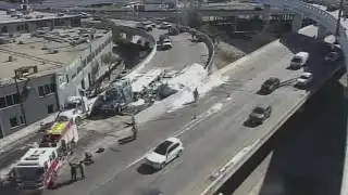 Big rig carrying bees crashes on highway near downtown San Antonio