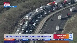 Big rig overturns on Grapevine