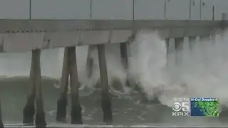 Big Waves Pound Pacifica During Latest Storm