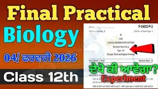 Biology Practical Exam Class 12th | PSEB Biology Practical 2026 | Bio Practical 2026 #pseb #12th