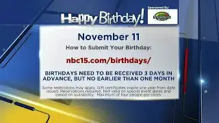 Birthdays for Friday, November 11.