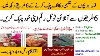 BISP six method to Check total payment | BISP online Qist check today | 8171 portal @hottalkupdate