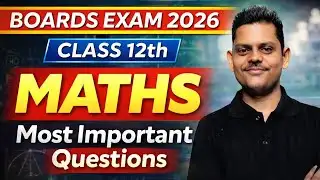 Boards Exam 2026 || Class 12th Maths || Most Important Questions From All Chapters #shorts#boards