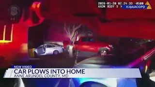 Body camera footage: Drunk driver crashes into home in Anne Arundel County