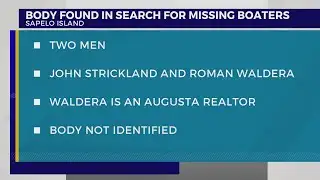 Body found in search for missing boaters off Georgia coast