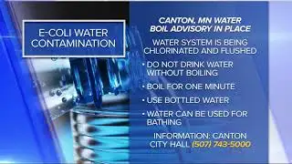 Boil advisory for Canton, Minnesota after e-coli discovery