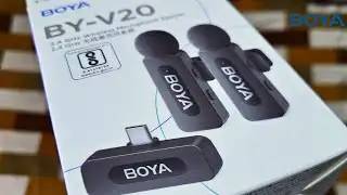 BOYA BY-V20 USB-C 2.4 ghz Omnidirectional Wireless Mic System with a Transmitter & Receiver Unboxing