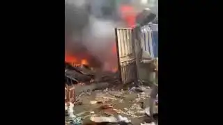 BREAKING: Again, Fire Guts Popular Market In Lagos