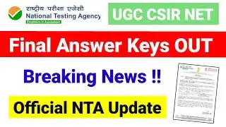 Breaking News !! Final Answer Keys OUT | NTA csir ugc net Dec 2025 | UGC NET Result |UGC NET Mentor