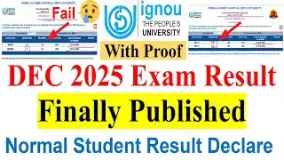 {Breaking News} IGNOU December 2025 Exam Result First Update Published | Check Your Result Now