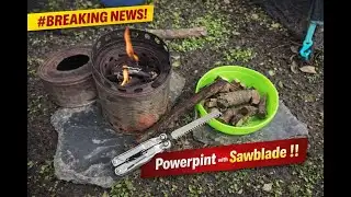 Breaking News!  - T Shank SAW HACK turns PowerPint into PERFECT Camping Tool! #outdoors #multitool