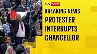 BREAKING: Pro-Palestine protester interrupts chancellor