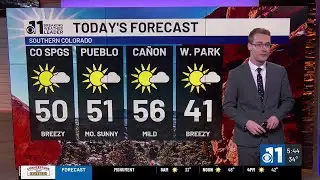 Breezy and milder Thursday