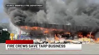 Brimfield firefighters battle business blaze