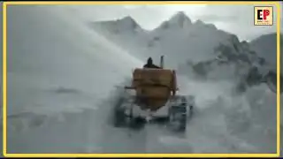 BRO Undertakes snow clearance work on Srinagar-Leh road which was closed for a week.