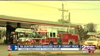 Broken Arrow Quiktrip power knocked out by cement truck