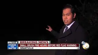 Brush fire breaks out during red flag warning