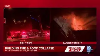 Building Fire and Roof Collapse