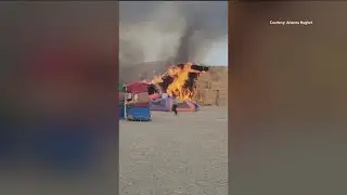 Burley straw maze experiences fire Friday night