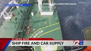 Burning cargo ship heading for RI could impact car industry