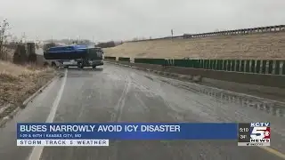 Buses narrowly avoid icy disaster on Friday