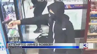 Butcher knife, gun used in failed robbery, shot fired in store