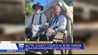 Butte County couple joins Rose Parade with mule team