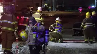 Canton crews battle fire and ice