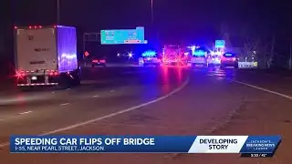 Car flips off bridge, killing teen