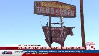 Cattleman’s Cafe sign removed as part of Route 66 restoration project