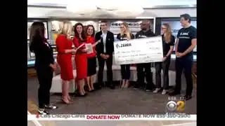 CBS-2 Disaster Relief Telethon 2017 Zebra Technologies check presentation