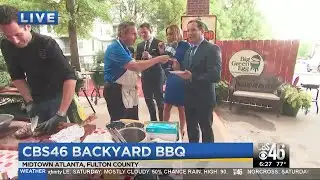 CBS46 crew chows down at the Backyard BBQ