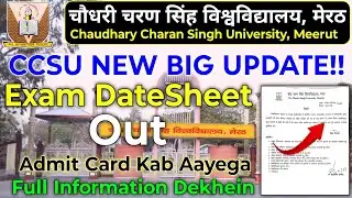 CCSU BIG UPDATE 🚨 | Exam Datesheet Out 🎉 | PG 1st Sem | Exam Update #ccsu
