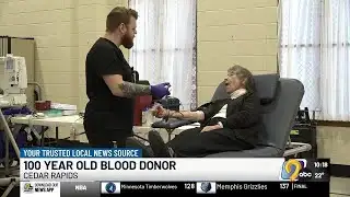 Cedar Rapids woman donates blood for 51st time at age 100