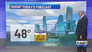 Central Texas with a brief warming trend