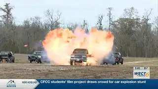 CFCC students’ film project draws crowd for car explosion stunt