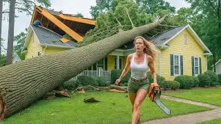 Chainsaw Fails Gone Wrong | When Bad Cuts Turn Trees Into Roof-Smashing Disasters