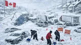 CHAOS in Calgary, Canada! Blizzard Triggers Massive Pileup, Highway 2 Completely Shut Down