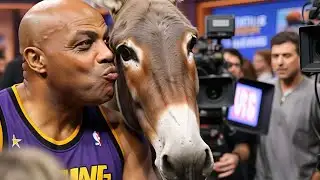 Charles Barkley Kisses Donkey on Live TV! 😂