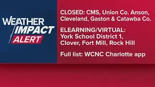 Charlotte-area schools closed Monday due to winter storm